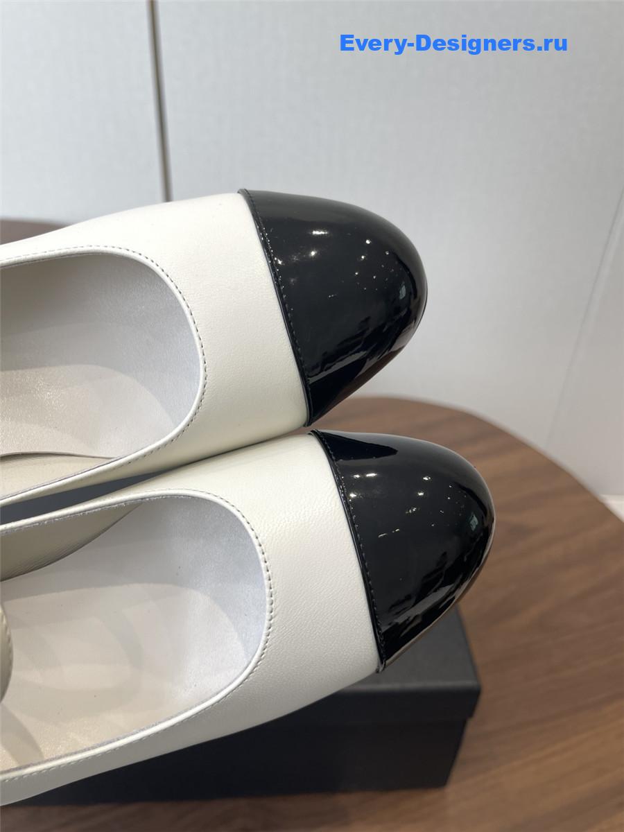 Ch**el white mary jane toe large white pearl sandal