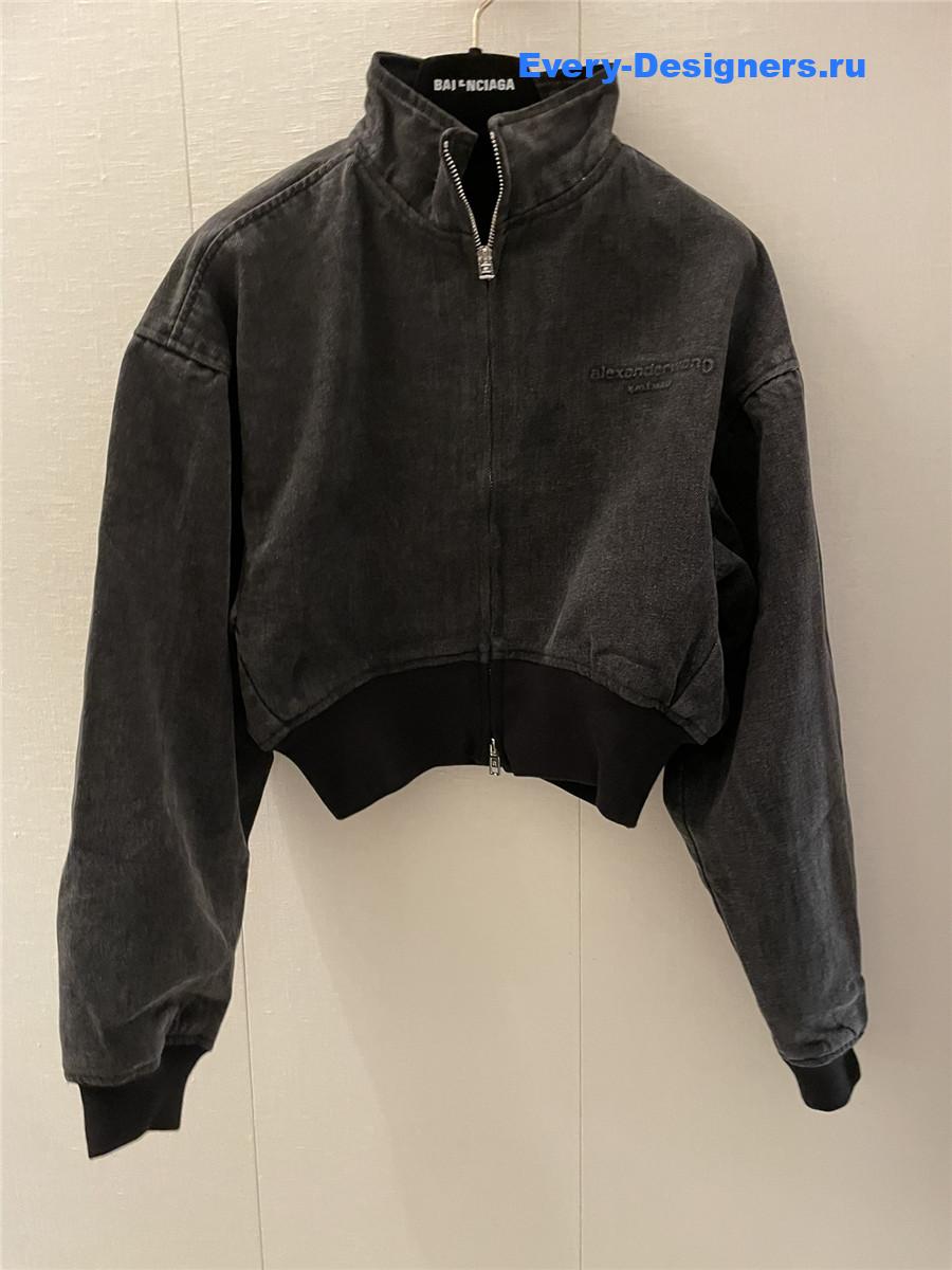 A1exa*der wang dark gray cropped denim jacket