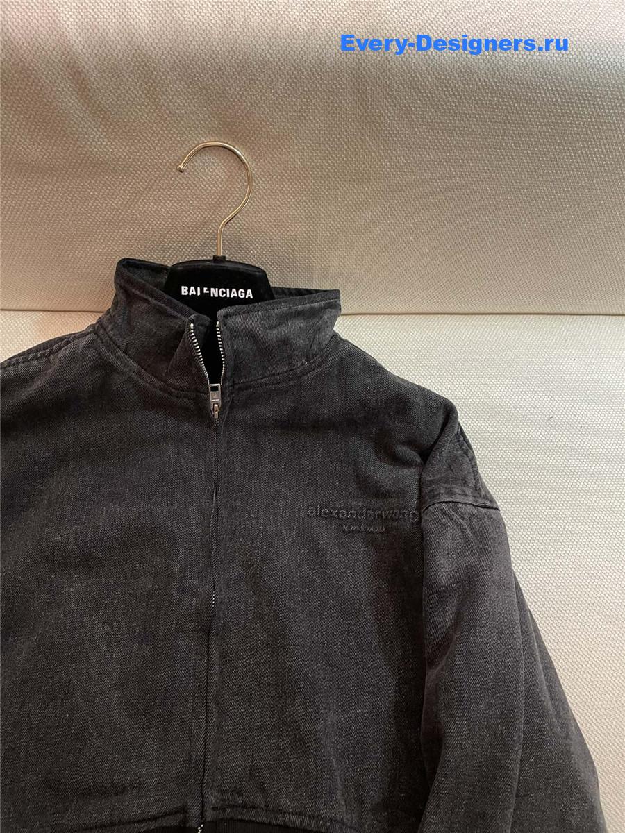 A1exa*der wang dark gray cropped denim jacket