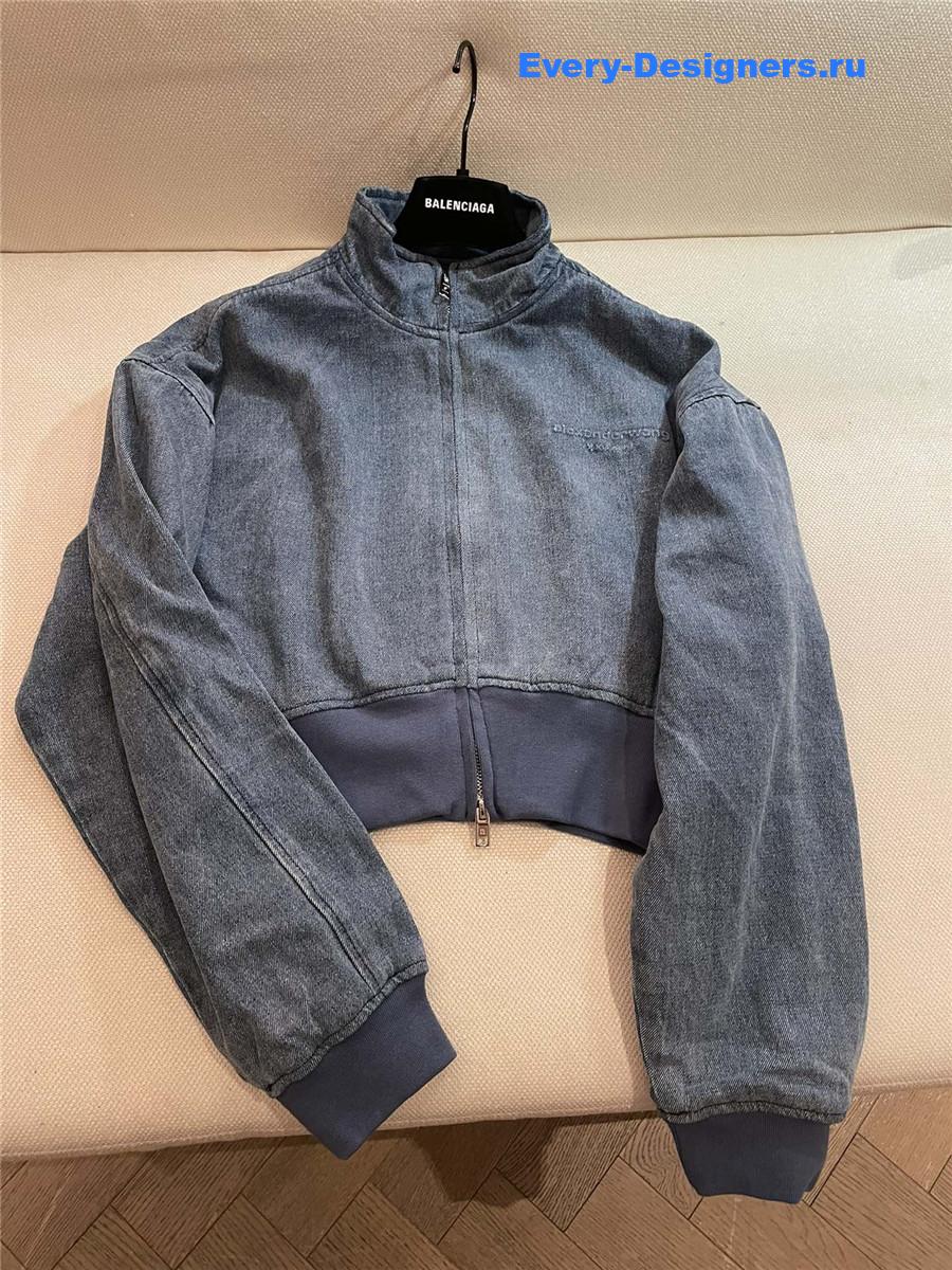 A1exa*der wang light blue cropped denim jacket