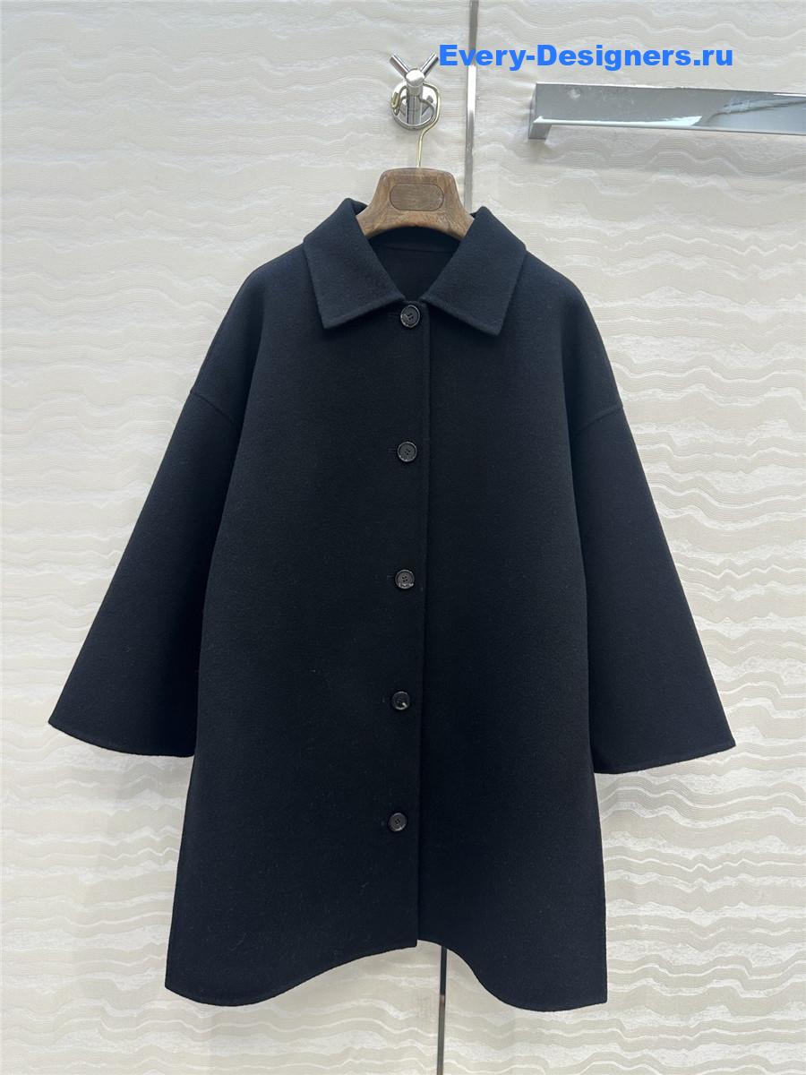 L0r0 P1ana black cashmere long coat