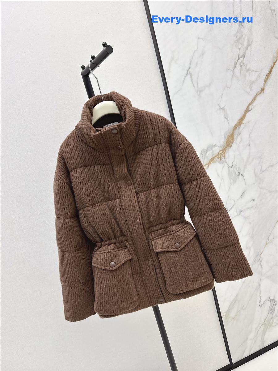 BC Stand-up Collar Brown Goose Down Jacket