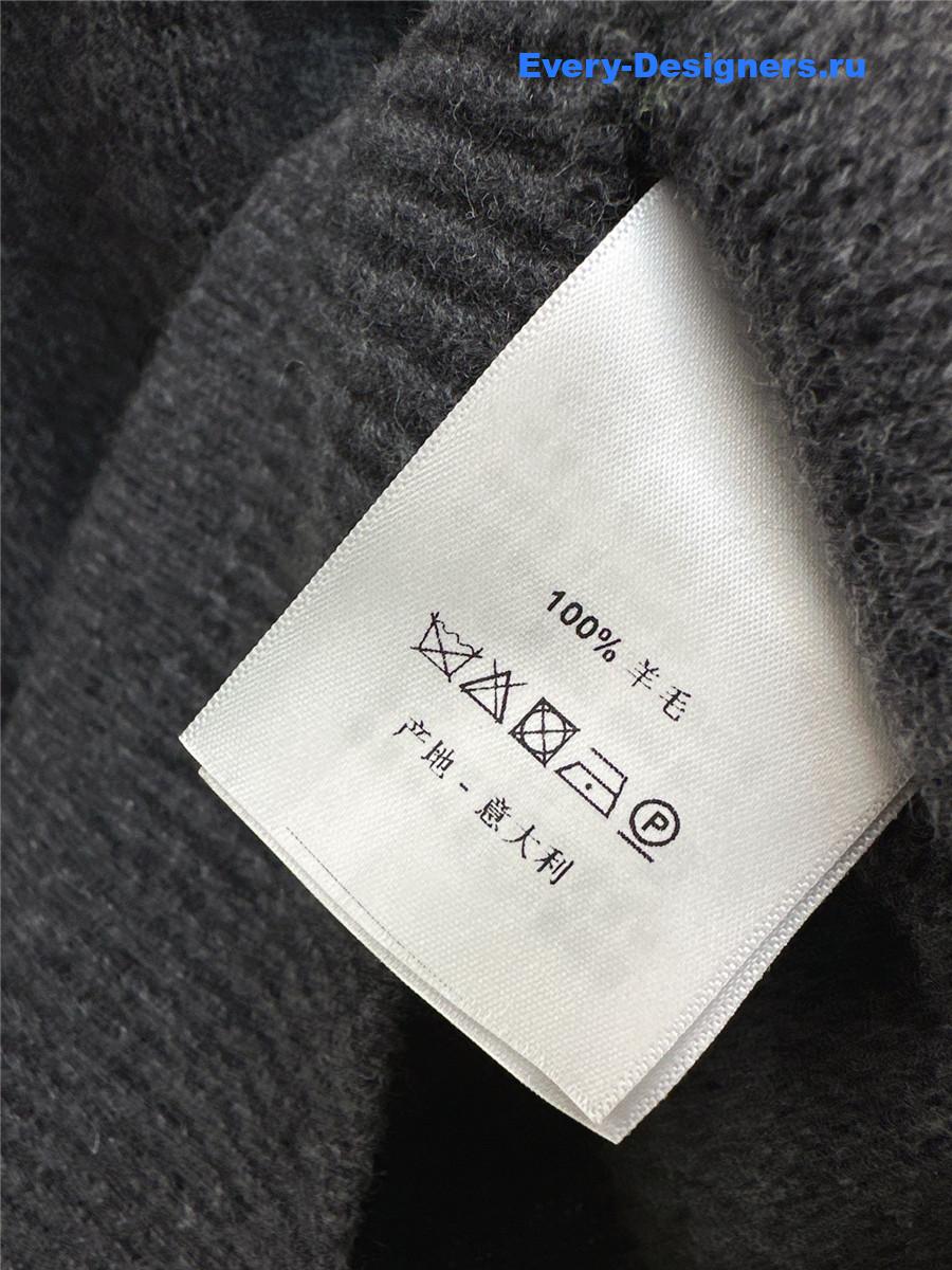 Ce1i*e wool denim-trim polo sweater