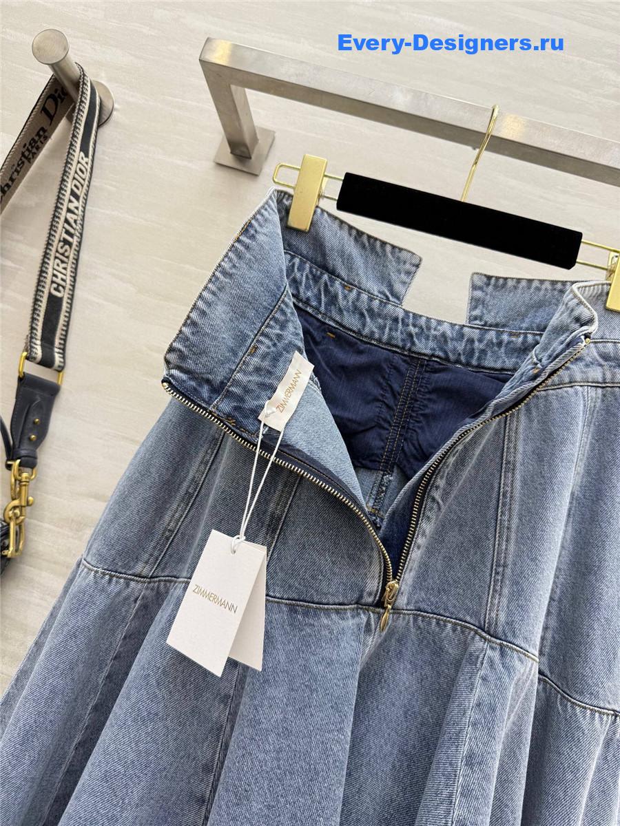 Zimm Denim Tie Neck Shirt
