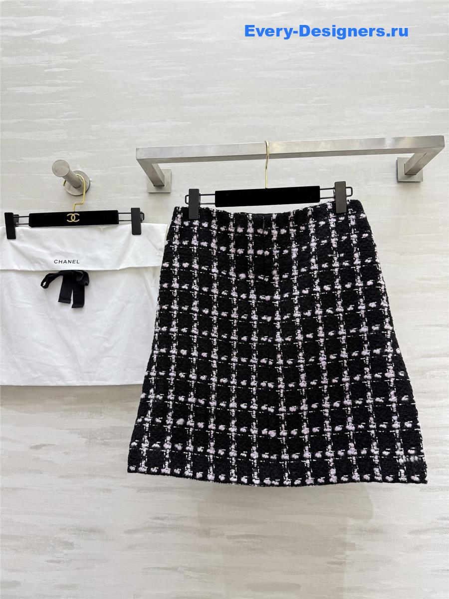 Ch**el wool woven tweed skirt