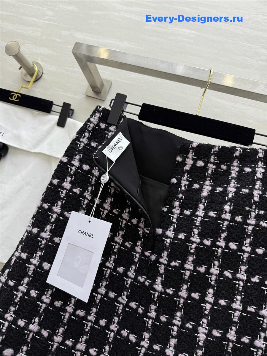 Ch**el wool woven tweed skirt