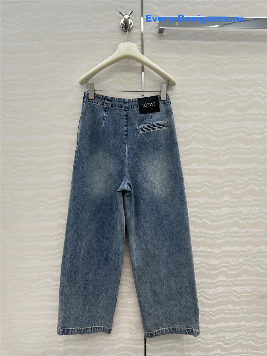 L0ew* draped blue straight jeans