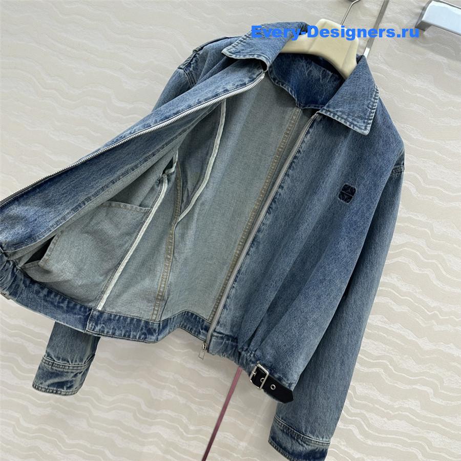 L0ew* draped blue denim jacket