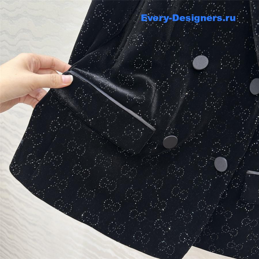 Gvc*1 gg crystal embroidered velvet blazer