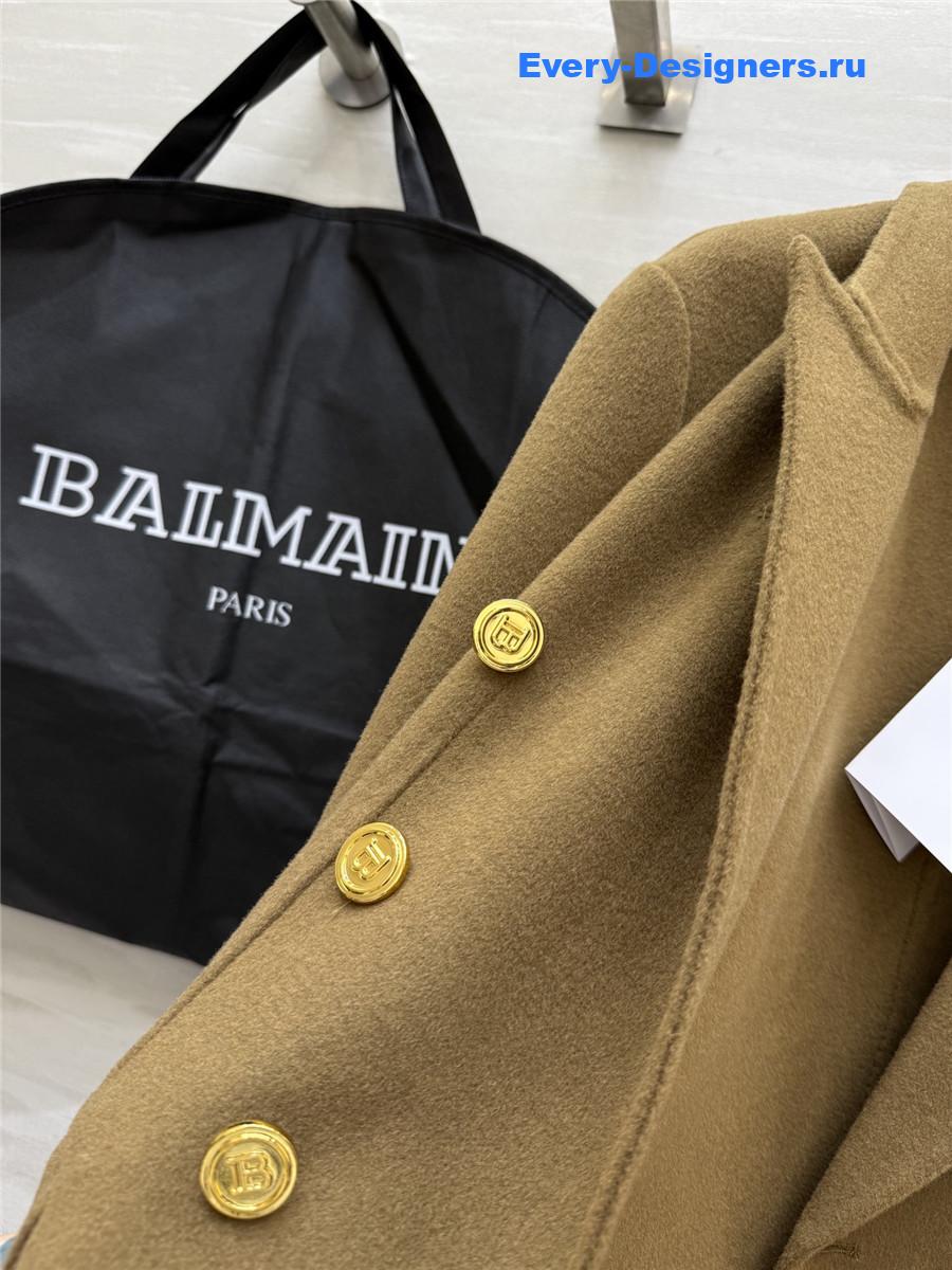 Balmain Camel Wool Suit Coat