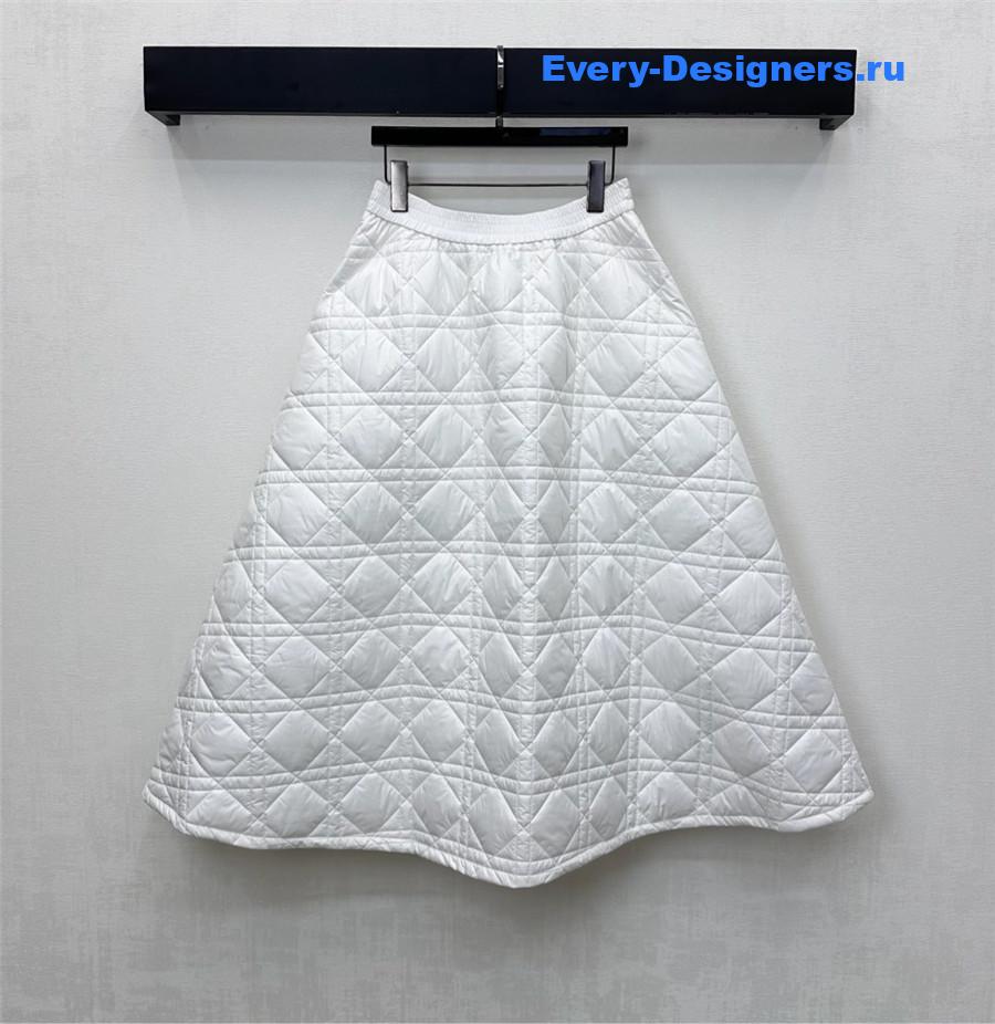 D10r white quilted pocket midi skirt