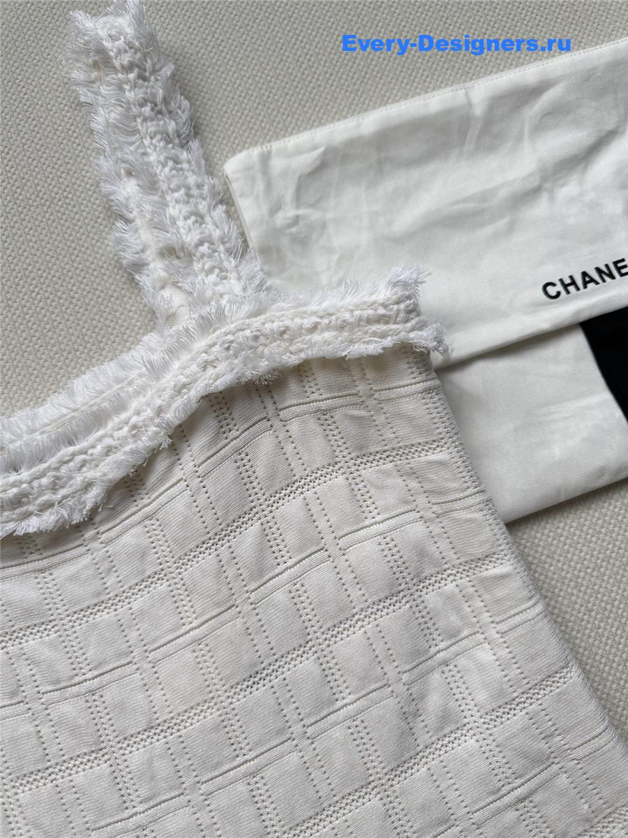 Ch**el white plaid tank dress