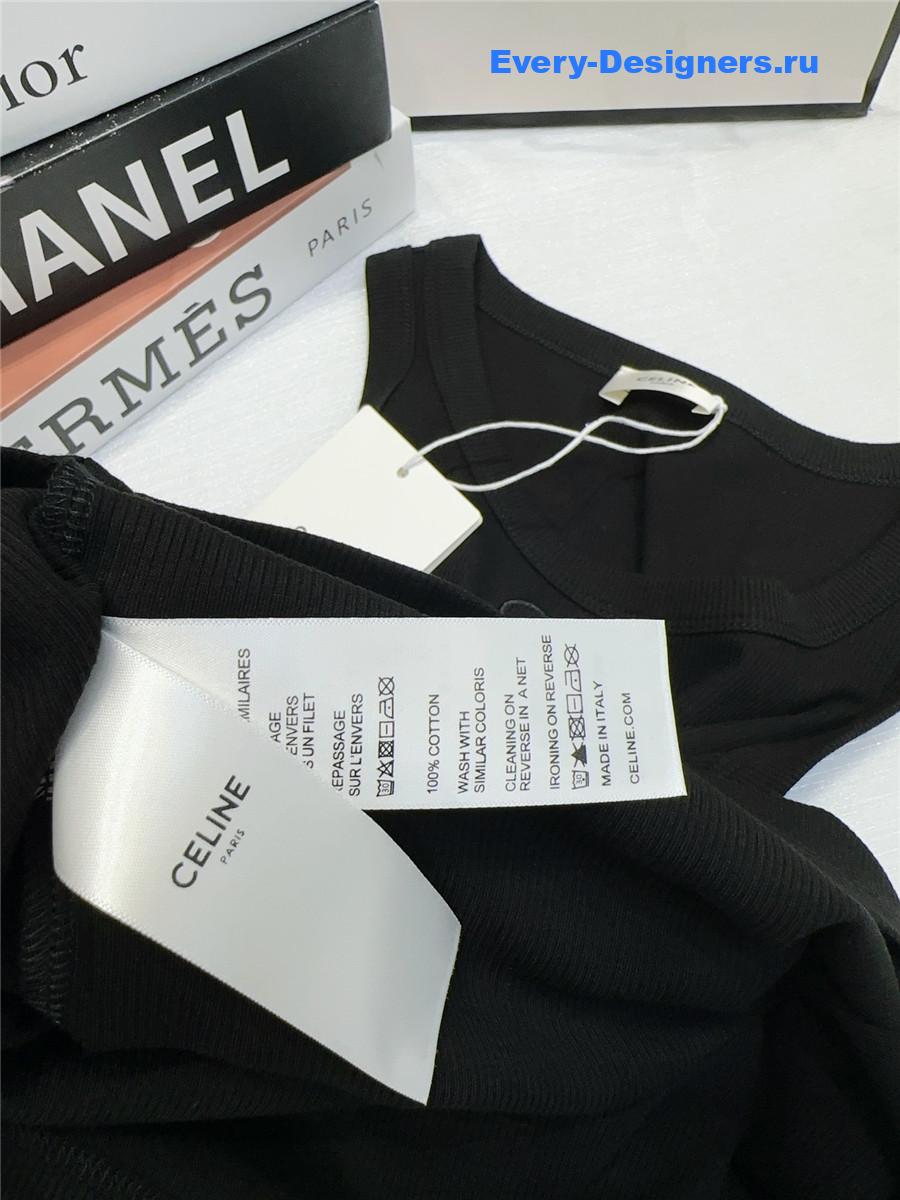 Ce1i*e black embroidered logo sleeveless vest