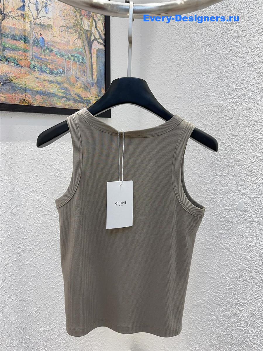 Ce1i*e green embroidered logo sleeveless vest