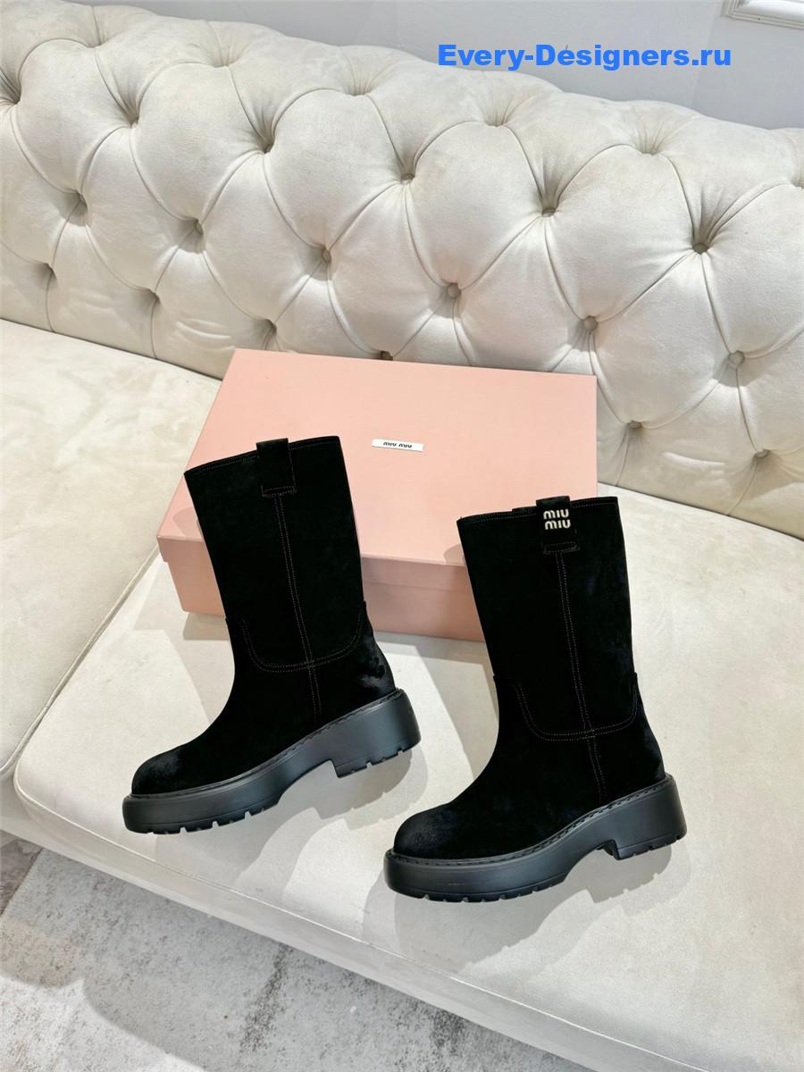 Miu Miu Black Suede Boots