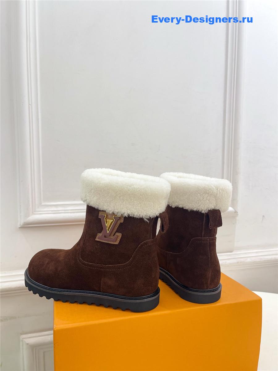 l0vis Vvtt0n dark suede calfskin shearling ankle boot