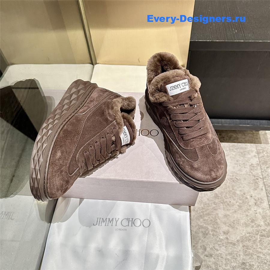 j1m*y ch00 dark brown D1am0nd maxi sneakers
