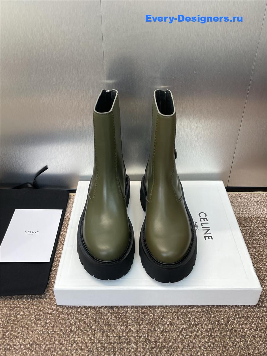 Ce1i*e logo platform zip-up leather boots