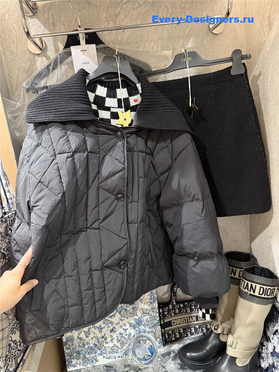 D10r cd black wool collar down jacket