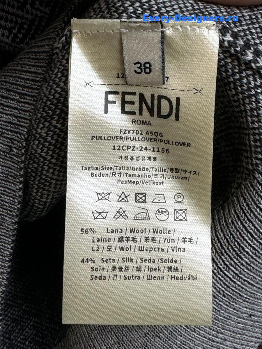 F**di ff print grey crew neck sweater