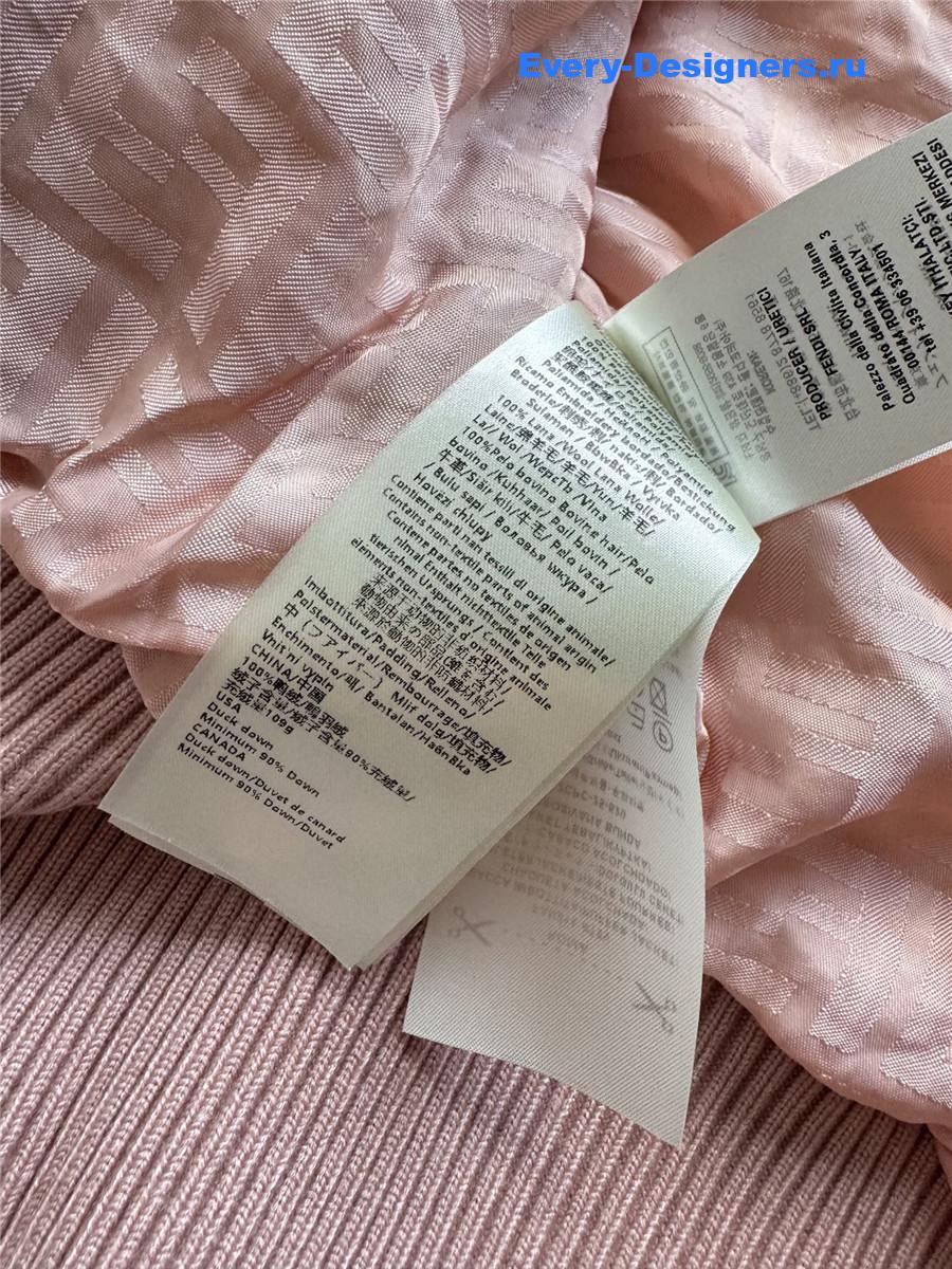 F**di pink technical fabric down jacket