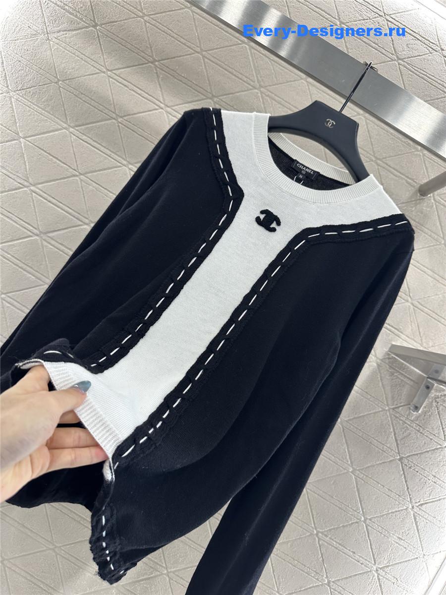 Ch**el black crew neck sweater