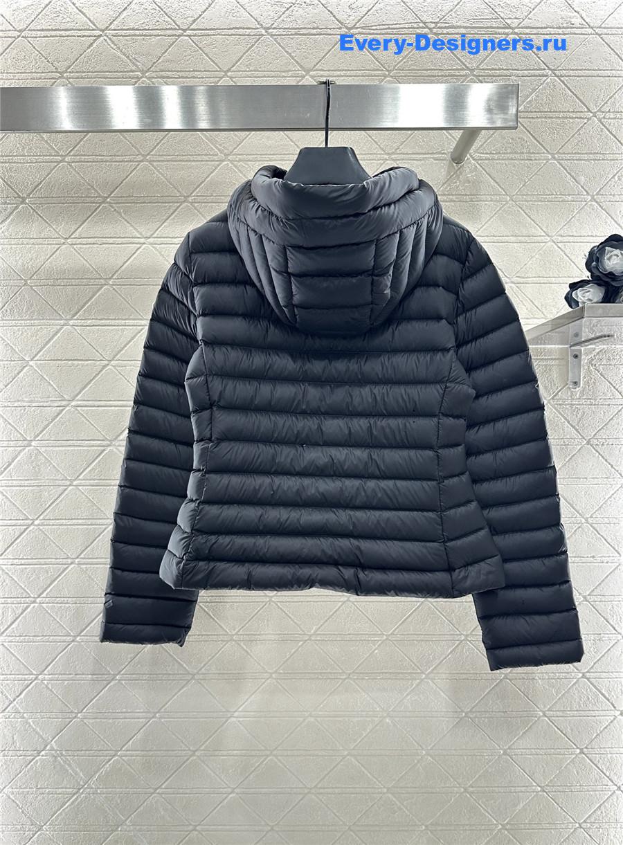 Moncler Black Hede Hooded Short Down Jacket