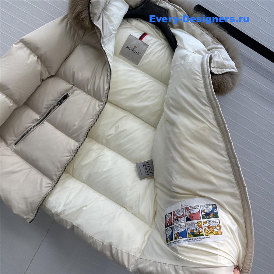 Moncler Beige Laichefur Parka Coat