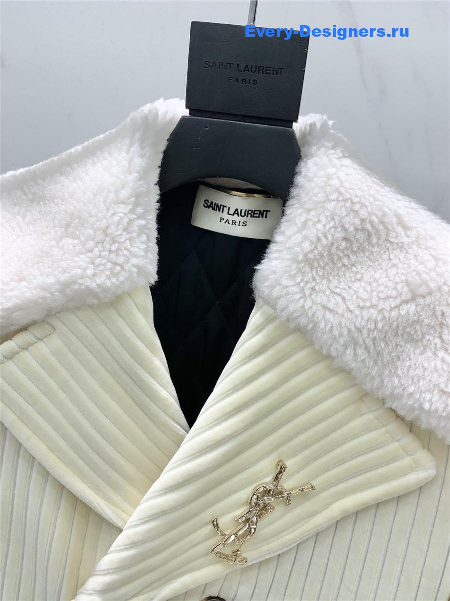 Sa1nt Lau*nt paris fur lambskin cotton coat