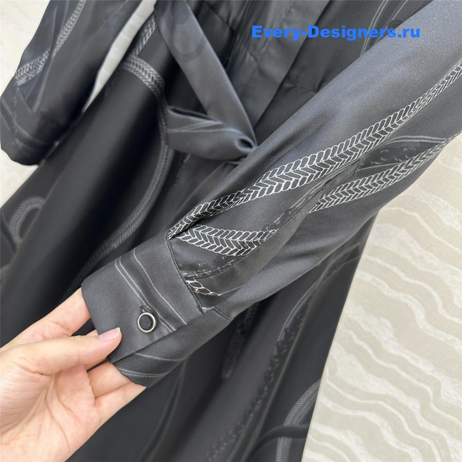 H**me5 black silk twill maxi dress