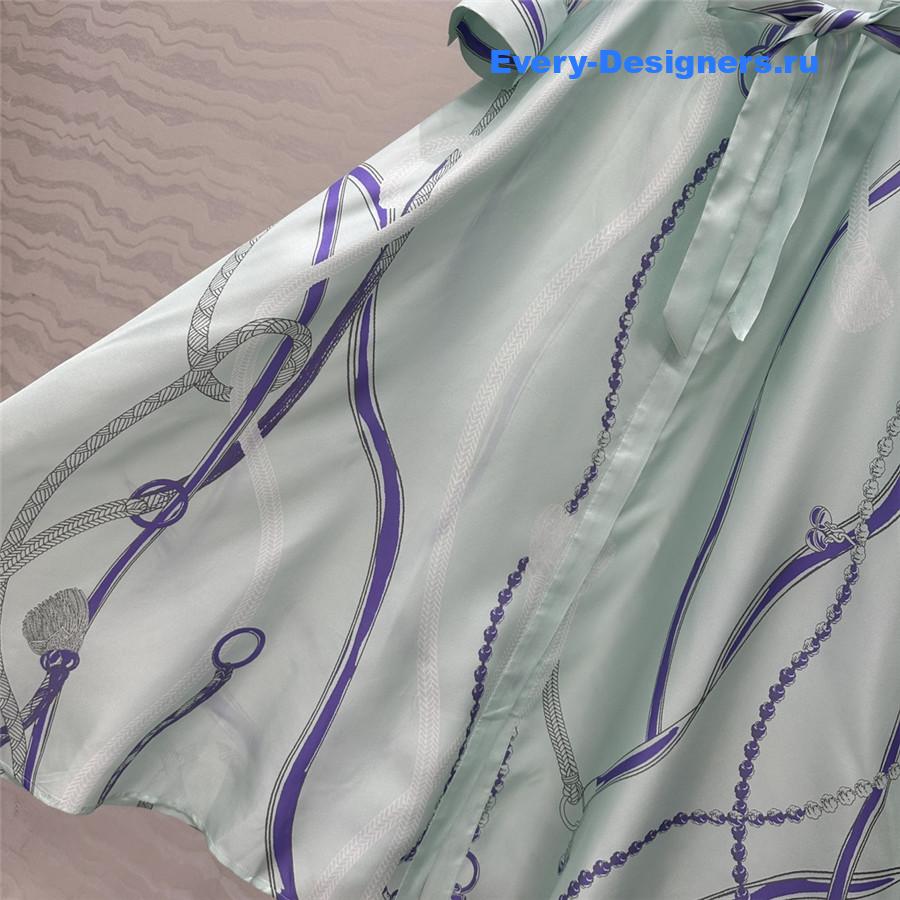 H**me5 green silk twill maxi dress