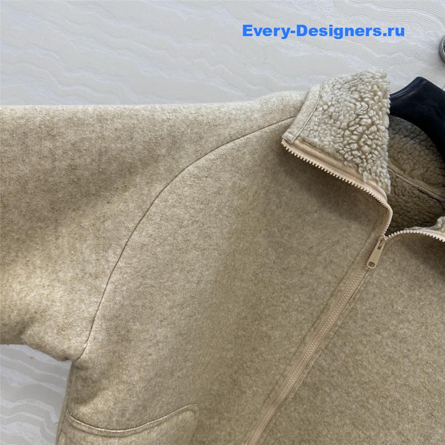 Miu Miu Fleece Zip-up Blouson Jacket