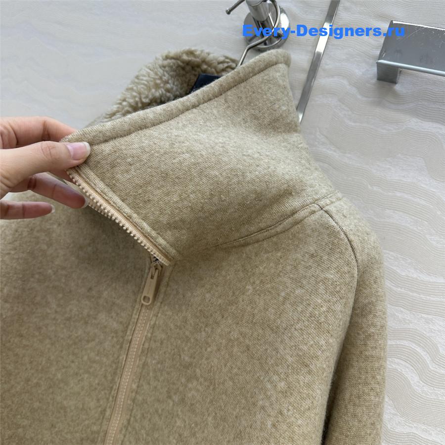 Miu Miu Fleece Zip-up Blouson Jacket