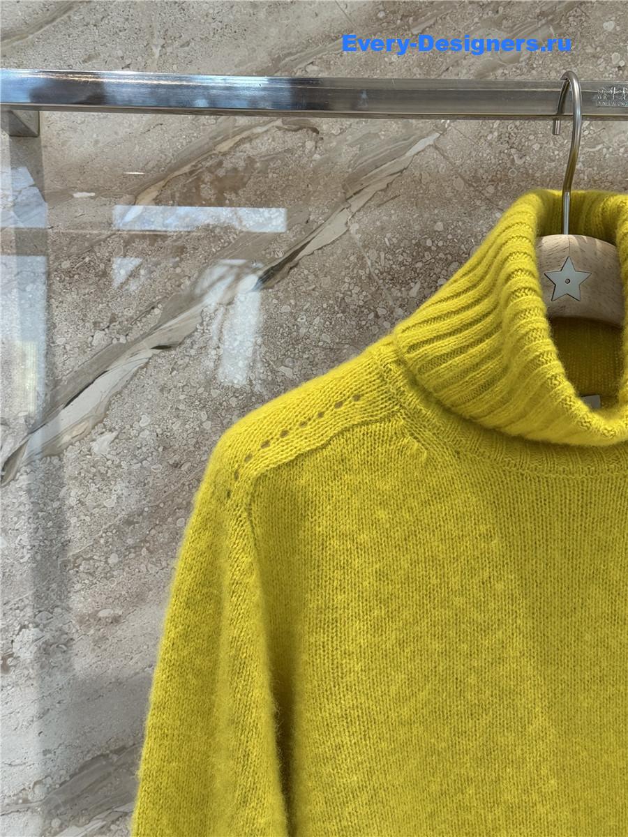 Ce1i*e yellow wool turtleneck sweater