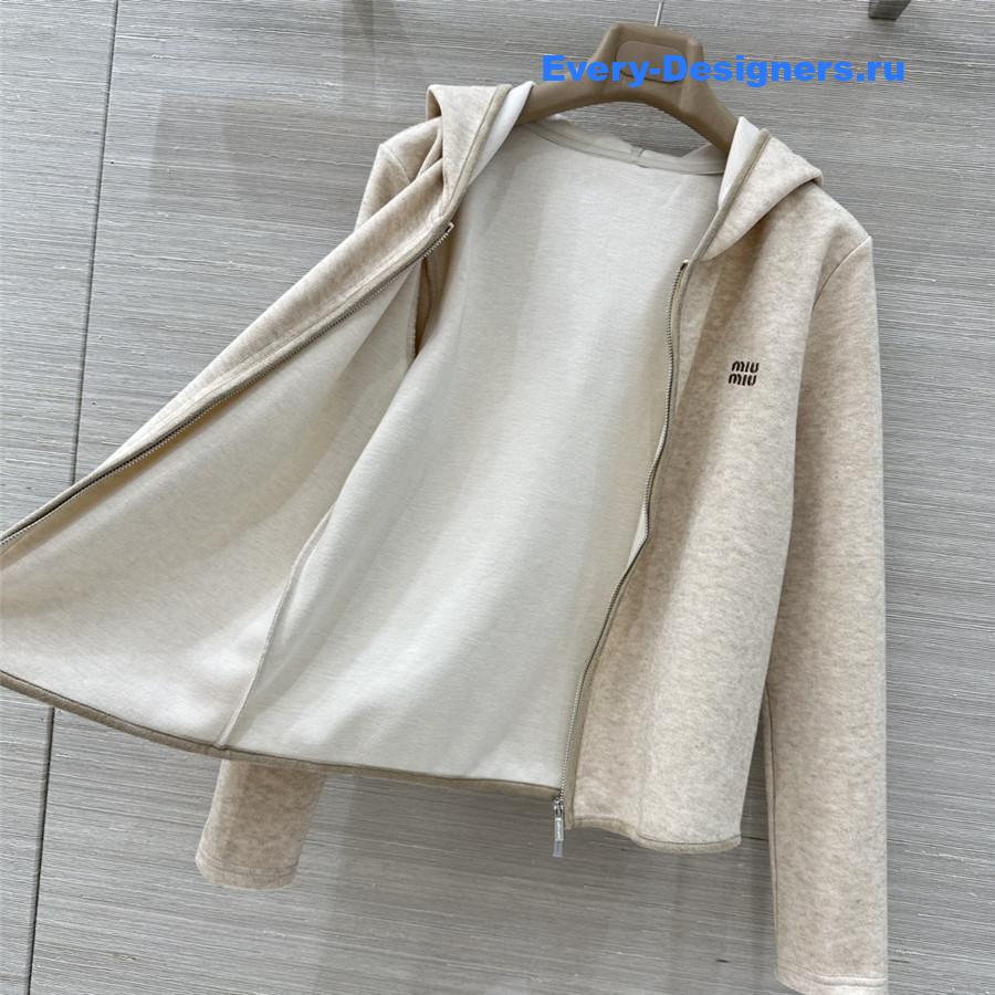 Miu Miu Beige Hooded Jacket Trousers Set