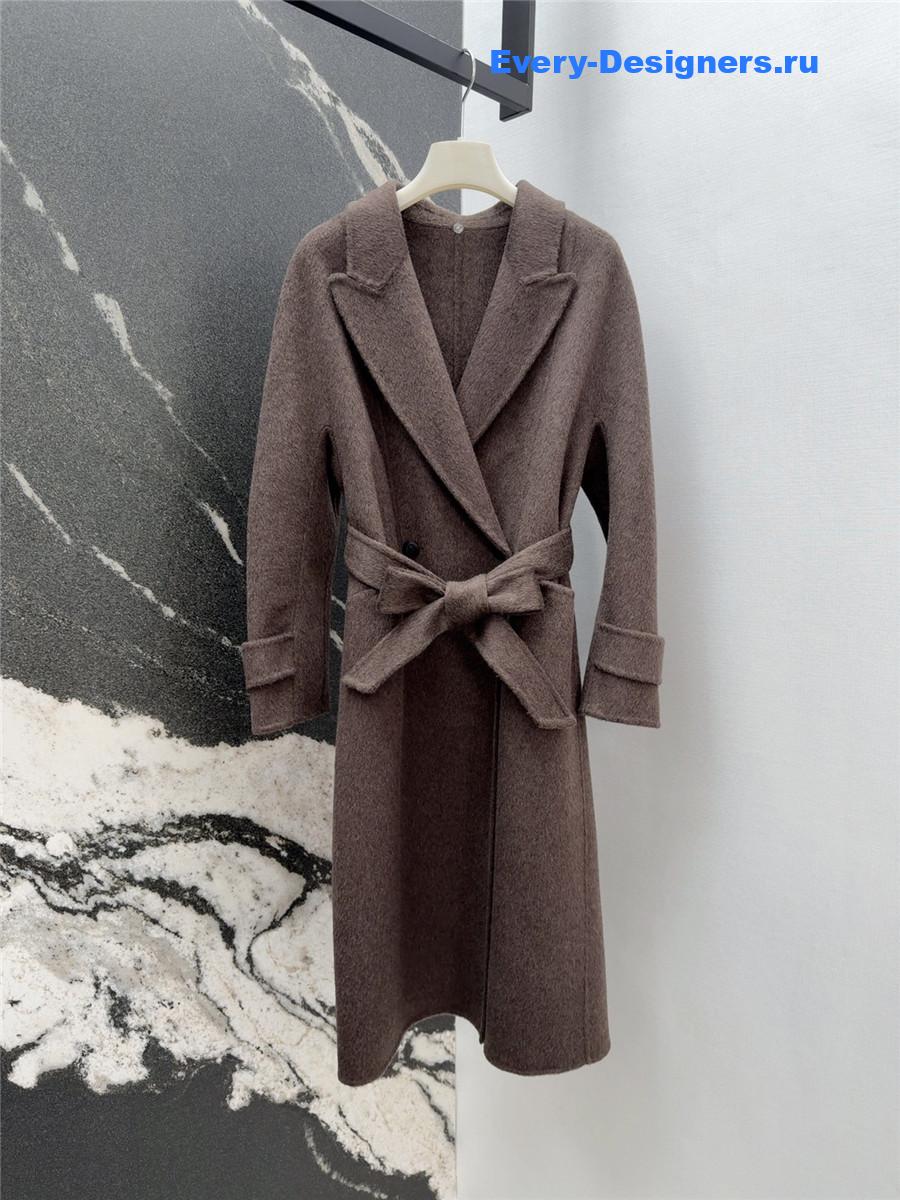 Max Mara Brown Hooded Double Coat