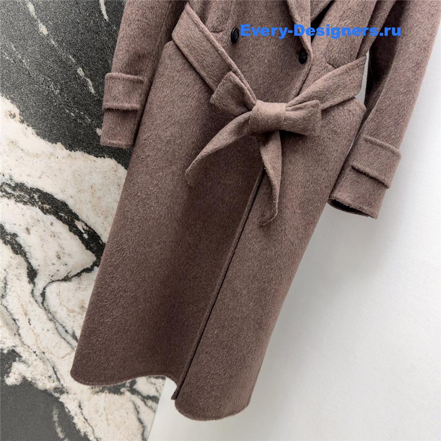 Max Mara Brown Hooded Double Coat