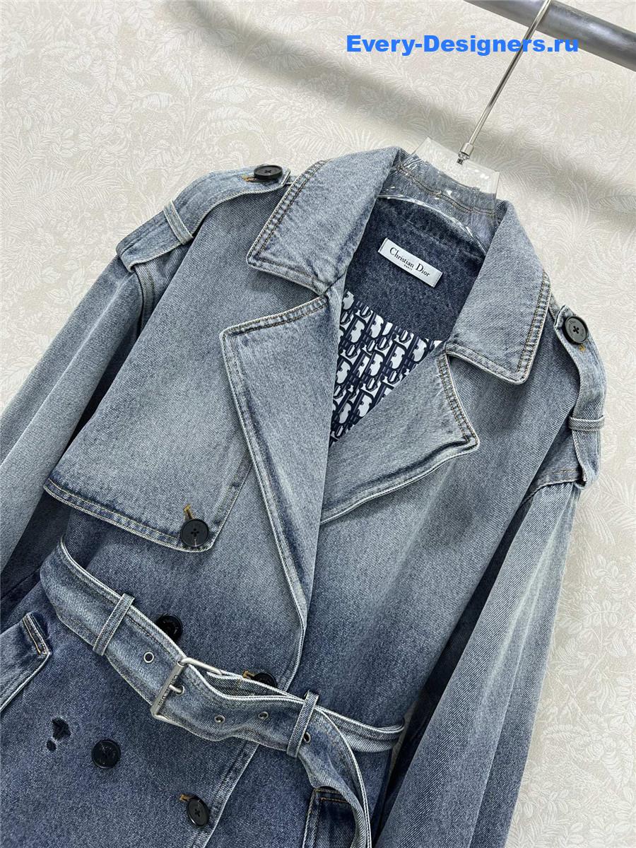 D10r double-breasted belted denim jacket