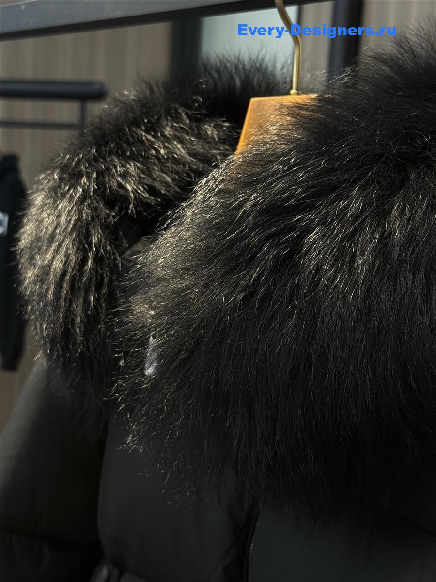 Moncler Black Laichefur Hooded Parka Coat
