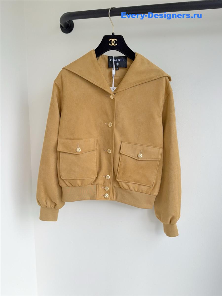 Ch**el brown suede jacket coat