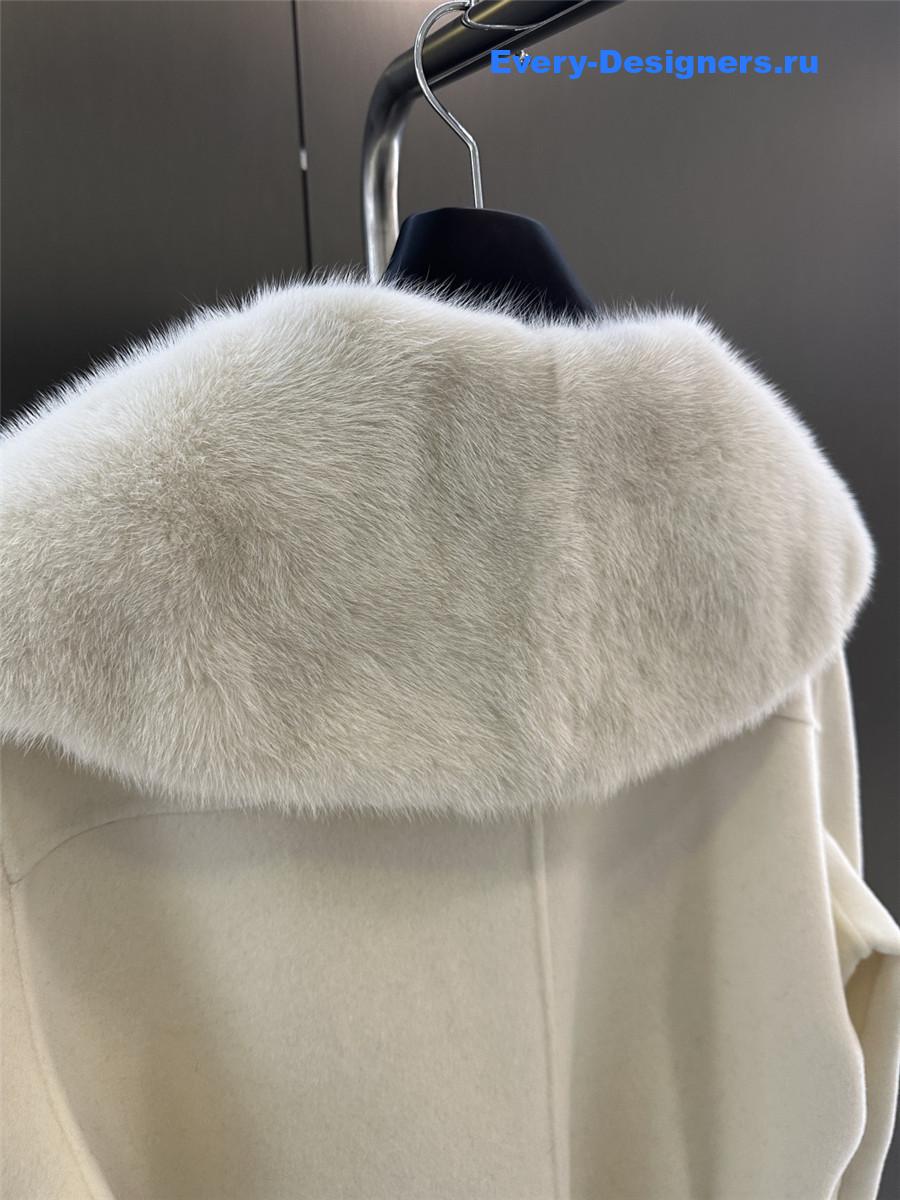 L0r0 P1ana lapel mink cashmere zip-up jacket