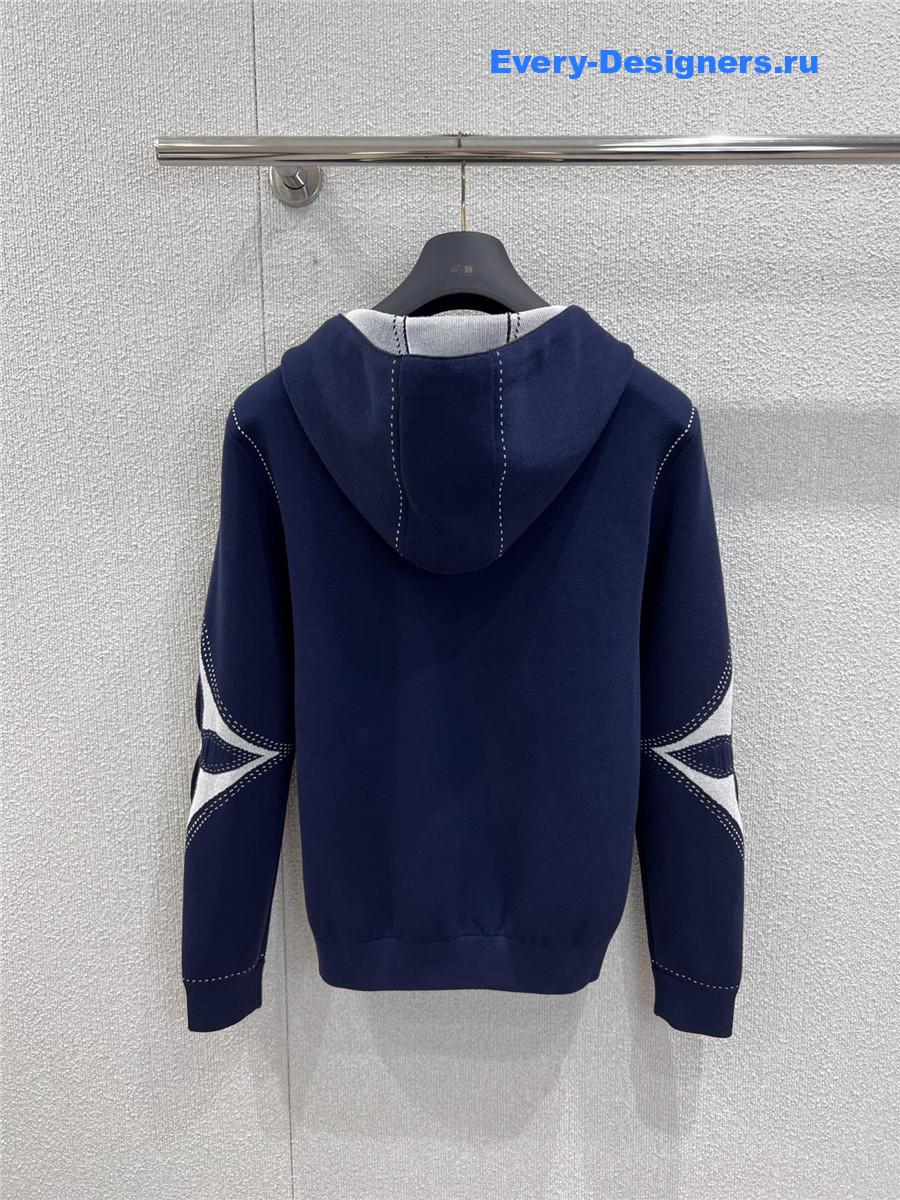 l0vis Vvtt0n graphic intarsia zipped cotton hoodie