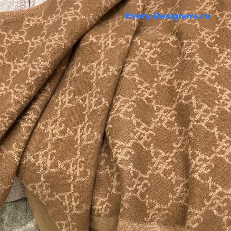 F**di camel ff jacquard wool cape