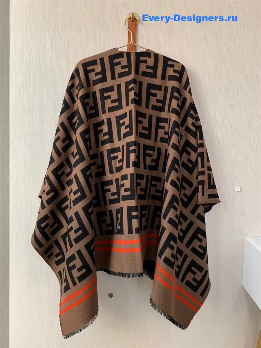 F**di black and brown ff cape