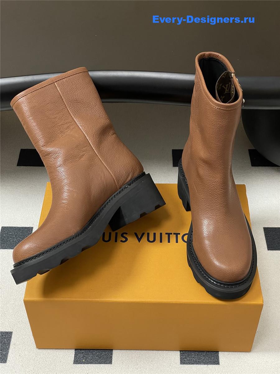 l0vis Vvtt0n brown lv beaubourg platform ankle boot