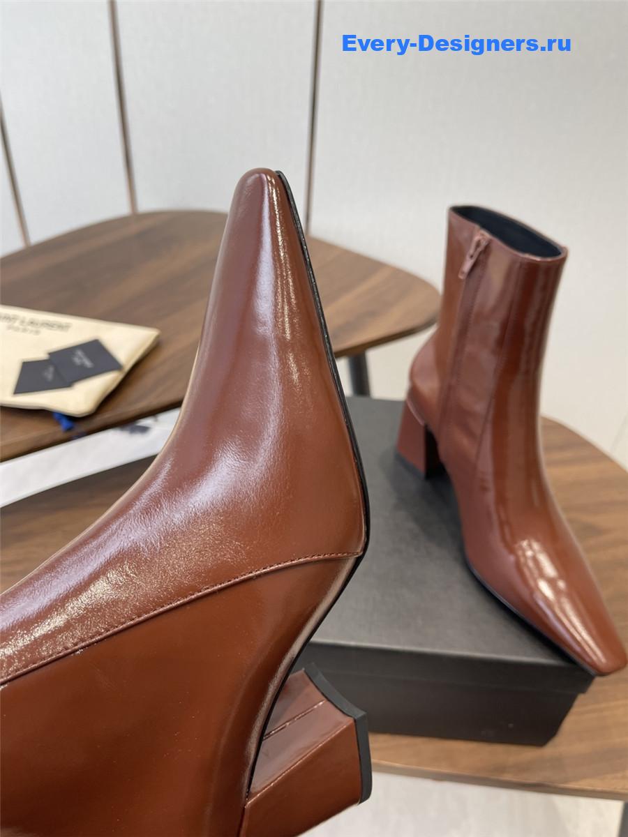 Sa1nt Lau*nt rainer brown waxed leather boots
