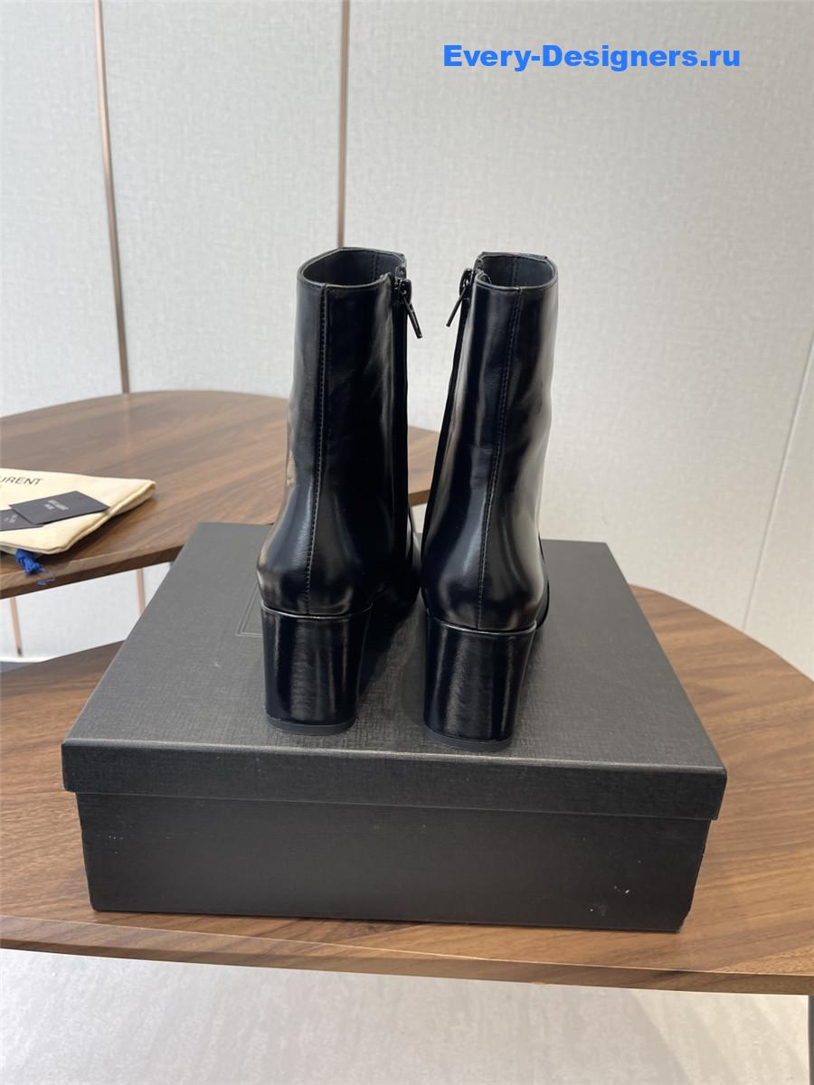 Sa1nt Lau*nt rainer black waxed leather boots
