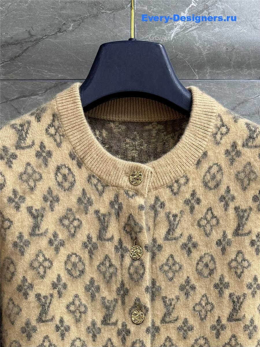 l0vis Vvtt0n brown brushed monogram cardigan