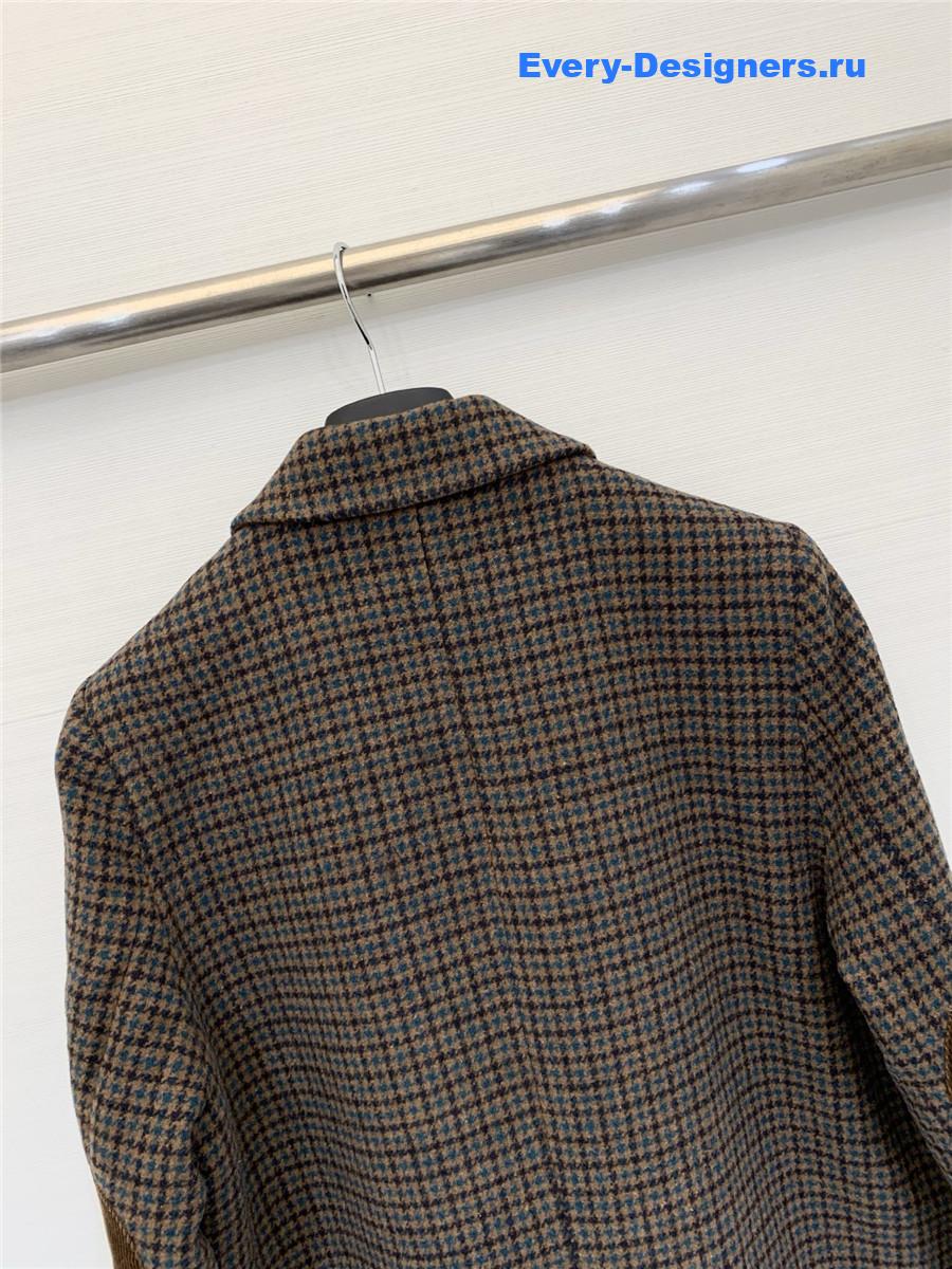 Miu Miu Houndstooth Wool Blazer