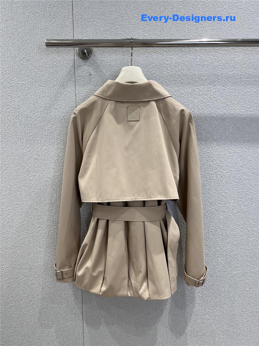 L0ew* beige cropped trench jacket